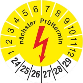 Pack of 500 Test Badges 30 mm Next Electrical Testing Electrical Engineering 2024-2029 Test Labels