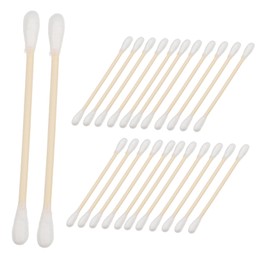 GLEAVI 100pcs Dual-ended Cotton Swabs Wooden Handles Gentle Material for Makeup Ear Cleaning Versatile Use Travel-friendly Swabs for Safety and Personal Care