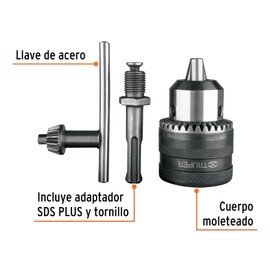 Truper BRO-1/2S Broquero con llave 1/2" con adaptador SDS Plus