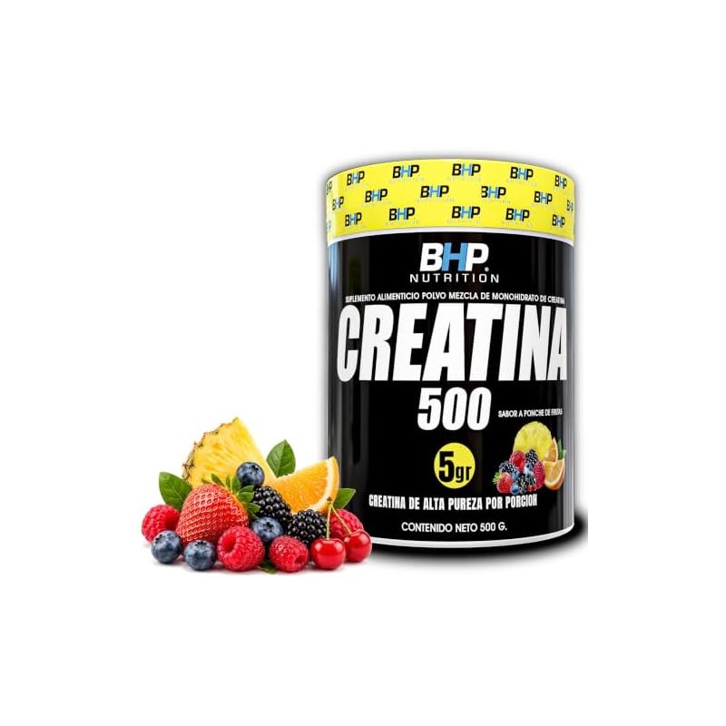 BHP NUTRITION- CREATINA ULTRA MONOHIDRATADA SABOR PONCHE 500grs