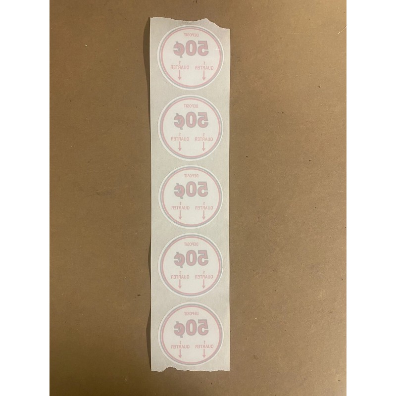 .50 Cent “INSIDE” Price Decal Sticker—PACK OF 10