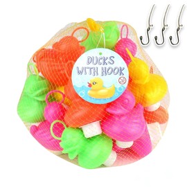 Duck Fishing Set with 20 Yellow Ducks Made of Plastic with Hooks and Weight Including 3 Hooks, Bath Toy - Pool Toy - Fishing Ducks Boys and Girls (Special Edition)