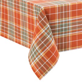 Elrene Home Fashions Hawley Plaid Fall/Harvest/Thanksgiving Cotton Rectangle Tablecloth, 60"x84"