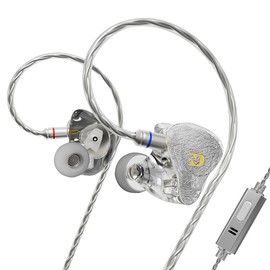 CCA ND 001 4BA+1DD in Ear Monitor, HiFi IEM Earphones, Deep Bass Wired Earphones with Tangle-Free Detachable Cable（with MIC ）