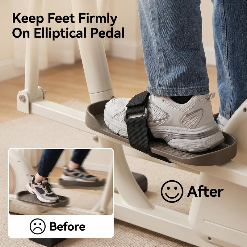 2PCS Ellipse Leg Exerciser Pedal Strap, Adjustable Strap (20x2 Inch)