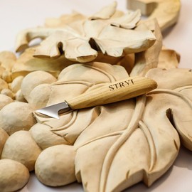 Stryi Wood Carving Detail Knife K4535, Chip Carving Knife With Hardened Blade, Geometric Decorative Knife For Cut Patterns