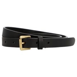 Gusti Sarina Women's Simple Slim Leather Belt with Golden Buckle Waist Belt Accessories, black
