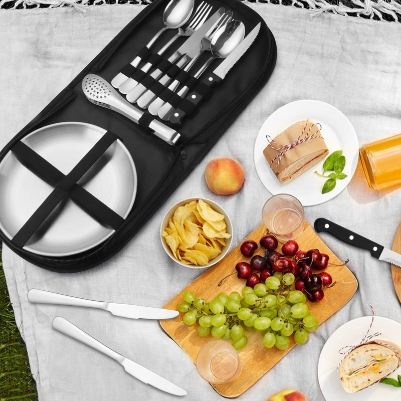 penobon Camping Crockery Set for 2 People, 10 Pieces Portable