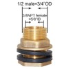 Joywayus 3/8" NPT Female 1/2" Male Soild Brass Water Tank