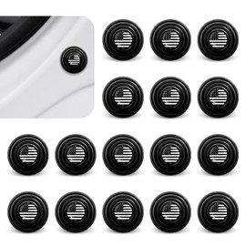 leechio 16 PCS Car Shock Absorber, Patriotic Design Buffering Shock Absorption Anti-Collision Door Edge Rubber Protector, Universal Car Door Edge Guards (Black)