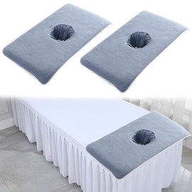XSQD Pack of 2 Beauty Salon Massage Towels with Hole for Face, Spa Massage Towels, Comfortable and Soft Massage Towel, Face Towels Suitable for Beauty Salons, Foot Massage, Sauna (40 x 80 cm)