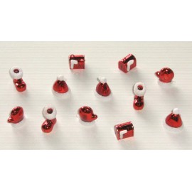 Unbranded Santa Items Mini Ornaments Red with White Trim Glove, Hat, Mailbox, Boots 20mm