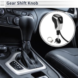 RATCHROLL Automatic Gear Shifter Knob for VW Golf MK7 MK7.5 2013-2019 Plastic Faux Leather Automotive Gearbox Stick Shifter Lever Knob Black Silver Tone