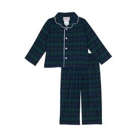 Lanz of Salzburg Sleepwear for Children Classic Long Sleeve and Pant Holiday Flannel Boys and Girls Pajamas (Toddler & Kids) - Black Watch Plaid, 10/12
