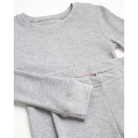 Galaxy by Harvic - Juego de ropa interior térmica para niños, 6 piezas, capa base de punto gofre, para clima frío (tamaños: 2T-16), Negro/ gris jaspeado/ azul marino, 8