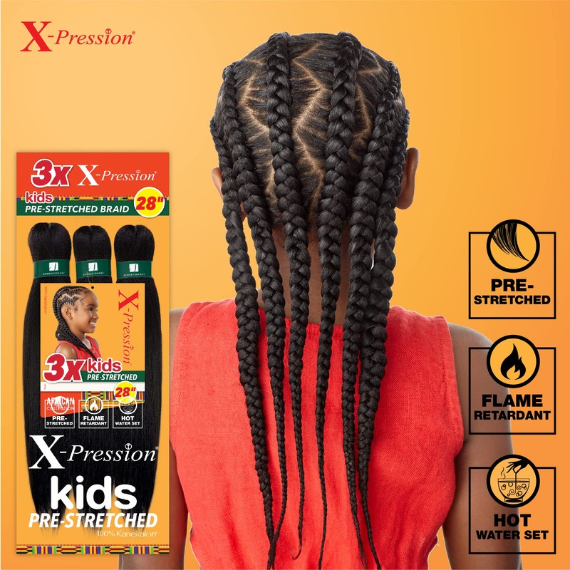 Sensationnel X-Pression Prestretched Braiding Hair - 3X Kids Braid 28