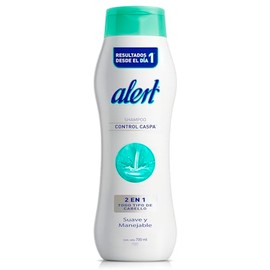 ALERT - Shampoo 2 en 1. Shampoo control caspa para un cabello suave y manejable para todo tipo de cabello. Botella con 700ml.
