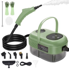 Handheld Steam Cleaner, 1000ml Water Tank, 15S Heat-up Time, Multipurpose Steamer for Home Use, Pressurized Steamer for Cleaning Floor, Upholstery, Grout and Car Green