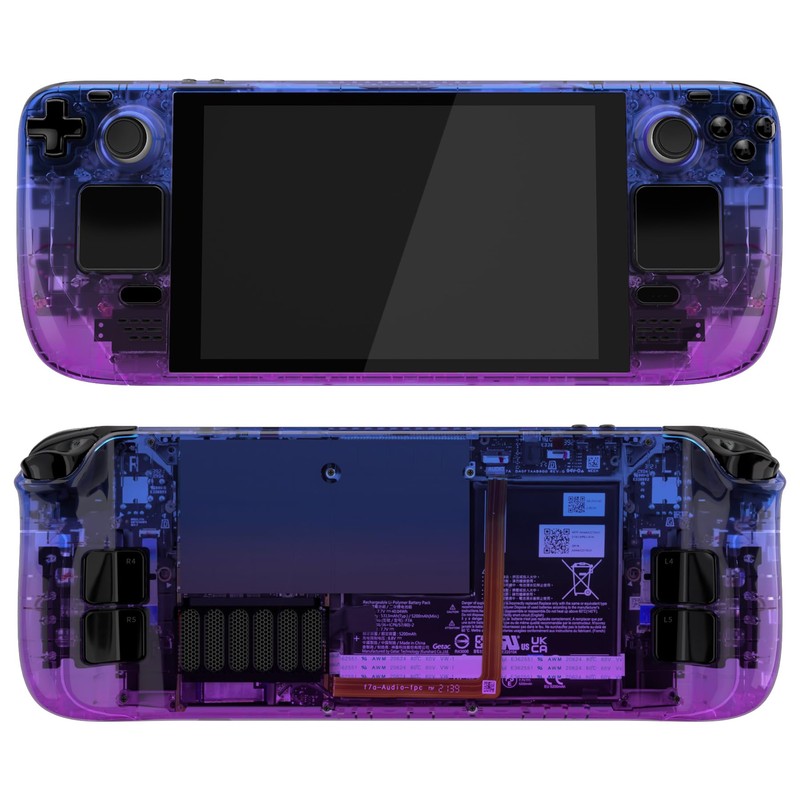 eXtremeRate Gradient Translucent Bluebell Faceplate Back Plate Shell for Steam
