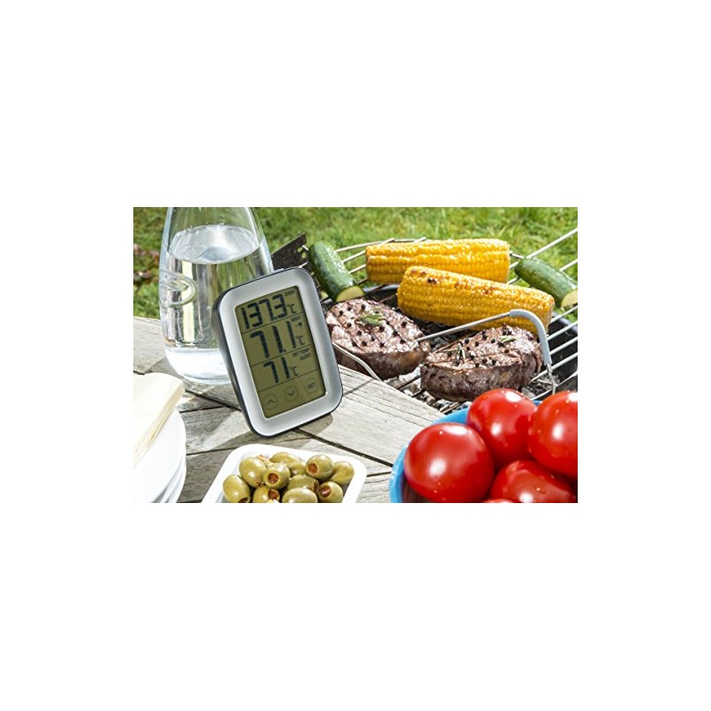 Sunartis ME216 Thermometer Plastic 8 x 4 x 4, Black/Stainless