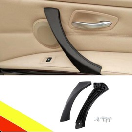 POETRYXIAO Door Handle Interior Replacement Kit with Inner Handle and Handle Cover Compatible with 3 Series E90 E91 E92 E93 316 318 320 325 328 330 335 (Black, Left)