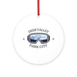 CafePress Deer Valley Park City Utah Round 4" MDF Holiday Ornament