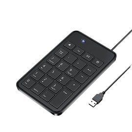 CBUS Wired USB-A Numeric Keypad for Laptop, 23 Keys Numpad Keyboard with Tab, Home, Email & Calculator Keys, 5ft Cable, Small and Lightweight Design