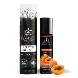 HerbElixir - Apricot Kernel Facial Oil Roll On (10ml) Vitamin E Oil for Skin Face Roller or Ayurveda Skin Care, Vitamin E Oil for Face & Eye Roller, Facial Roller or Roller for Face and Skin Oil