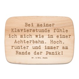 Mr. & Mrs. Panda Frühstücksbrett Spruch Klavier Achterbahn - Geschenk, Melodie, Holzbrett, Musikliebe, Schneidebrett, Schneidebrett Holz, Lernen,