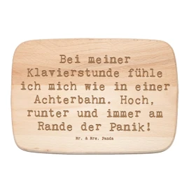 Mr. & Mrs. Panda Frühstücksbrett Spruch Klavier Achterbahn - Geschenk, Melodie, Holzbrett, Musikliebe, Schneidebrett, Schneidebrett Holz, Lernen,
