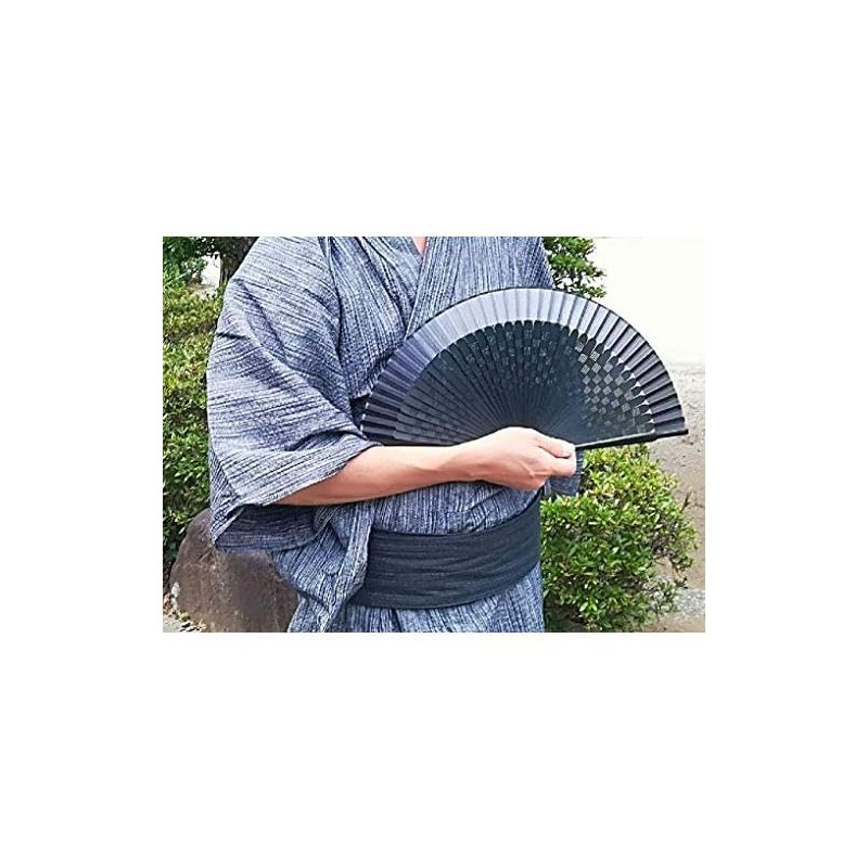 Aodake Kyodo Folding Fan, Solid Pattern, Natural Bamboo & Fan
