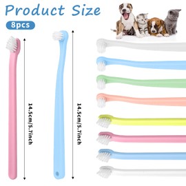 8 Pack Extra Soft Small Dog Toothbrush Kit Cat Tooth Brush Pet Toothbrush for Small to Large Mini Head Soft Dog Toothbrush Designed for Cat Dog Teeth Cleaning, Portable Travel Friendly and Easy to Use