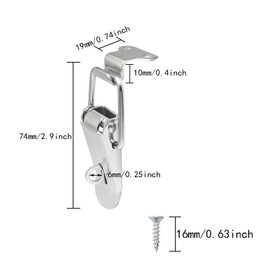 ITROLLE 4PCS 90 Degree Tool Box Hood Locks Latches Stainless Steel Close Case Box Chest Barn Crate Hasps Latches Tool Box Hasps Cabinet Trunk Trailer Tool Box Door Hood Locks Latches