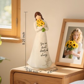 Sunflower Gifts for Women Birthday - 9.25'' Large Hand-Painted Resin Sunflower Figure Get Well Gifts Sunflower Decor, Encouragement Gifts for Women Mom Friends Christian Daughter Thinking of You