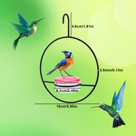 Humble Slim Hummingbird Feeder, 3 Pcs Metal Hanging Ant and Bee-Proof Hummingbird Feeders, Circular Humming Bird Feeders for Outdoor Garden Courtyard