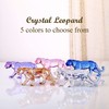 Crystal Leopard Cheetah Realistic Animal Art Figurine Collection Table top