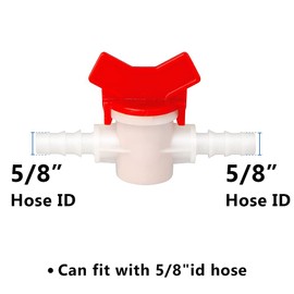Feelers Drip Irrigation Switch Valve, 5/8" Barbed Hose ID Ball Valve for Drip Irrigation Hoses Agricultura Garden (Pack of 2)