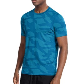 Athletic T Shirts for Men Dry Fit(Blue,L)