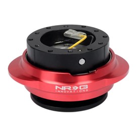 NRG Innovations NRG-SRK-220BK-RD GEN 2.2 Steering Wheel Quick Release Adapter, 6-Hole & 6x70 and 6x74mm Bolt Patterns Black Body/Shinny Red Oval Ring