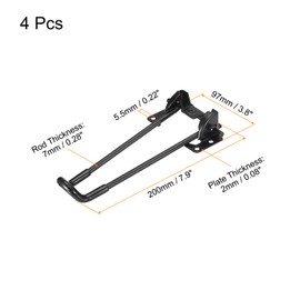 sourcing map Folding Table Legs, 4 Pieces 20 cm (7.9 Inches) Metal Folding Table Legs for Furniture DIY Projects, Black