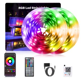 NBBUFF Led Lights for Bedroom Smart App Controlled 200FT(2 Rolls of 100FT) RGB Strip Lights for Bedroom, Sync with Music, Ideal for Home Parties and Room Decoration