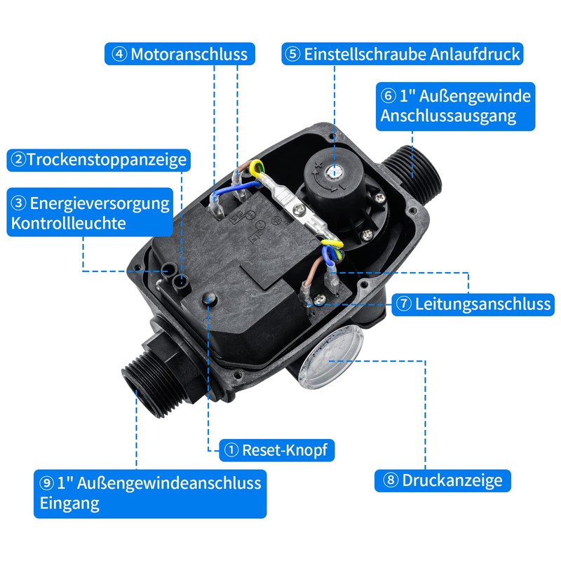 Automatic Pump Pressure Regulator, briidea Electronic Pump Control Pressure Switch
