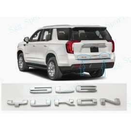 GMC 2PCS GMC 2021-2023 Yukon Yukon XL Rear Tailgate Chrome YUKON SLE Emblems Letters
