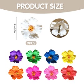 9 Pieces Plumeria Hair Clips, Flower Hair Clips, Hibiscus Hair Clips, Hawaiian Hair Clips For Women