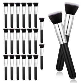 20 brochas de maquillaje a granel, brochas de base plana a granel, líquido/crema/polvo, sombra de ojos, rubor de contorno para artistas de boda, mezcl