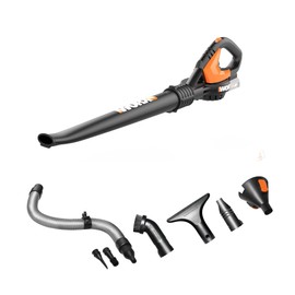 WORX WG545.9 20V Cordless Leaf Blower, Electric Blowers for Lawn Care with 120 MPH & 2.7 Lbs, Long Nozzle Design for Narrow Spaces with Cleaning Attachments, Battery & Charger Not Included