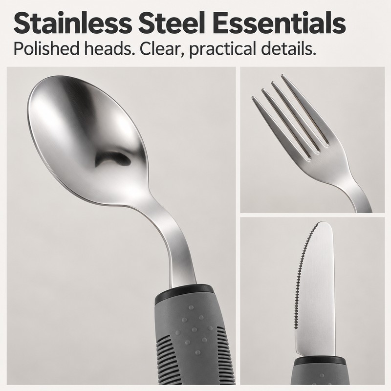 Adaptive Utensils for Seniors – Adjustable Fork and Spoon Set