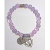 Stretchy Faith Based Lavender Crackle Beaded Bracelet with Cross Charm