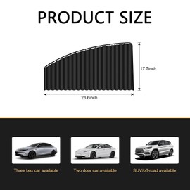 MOXRUQ 2 PCS Car Window Shades, Smooth Track Auto Privacy Curtains, Side Window Sun Shade, Car Privacy Window Blinds, Summer Glare Protection Curtains, Universal for Auto Sleeping Camping (Black)