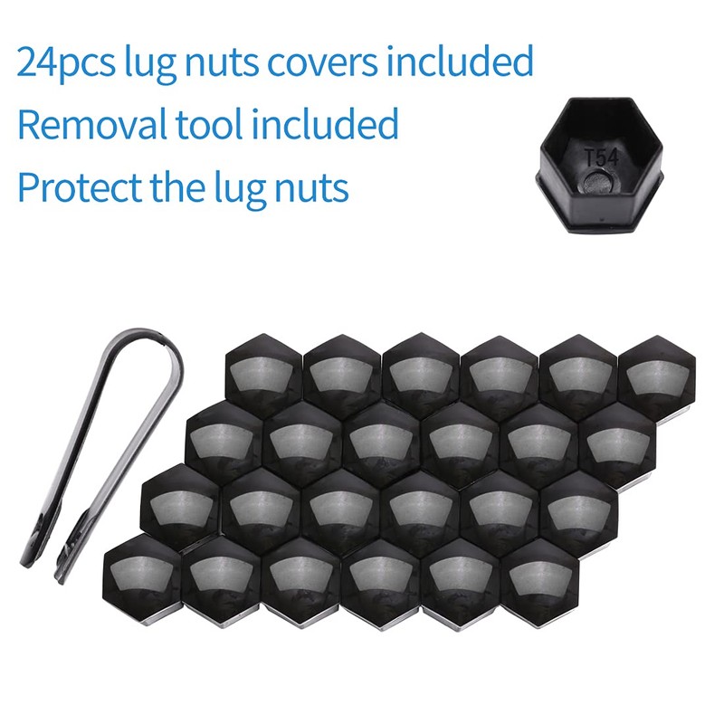 Acorn M14x1.5 Black Lug Nuts - 2" Tall, Set of
